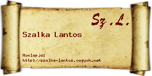 Szalka Lantos névjegykártya
